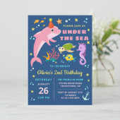 Dolphin Turtle Seahorse under the Zee Birthday Kaart (Staand voorkant)