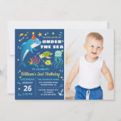 Dolphin Turtle under the Zee Boy Birthday Foto Kaart (Voorkant)