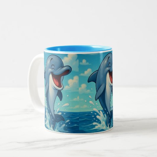 Dolphin Tweekleurige Koffiemok (Voorkant links)