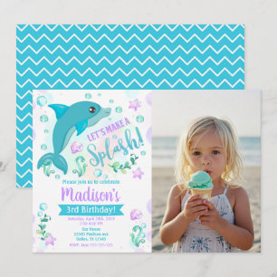 Dolphin verjaardagsuitnodiging / Zwembad Feest Kaart
