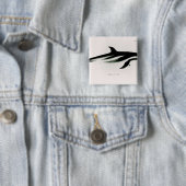 Dolphin Vierkante Button 5,1 Cm (In situ)