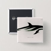 Dolphin Vierkante Button 5,1 Cm (Voorkant /achterkant)