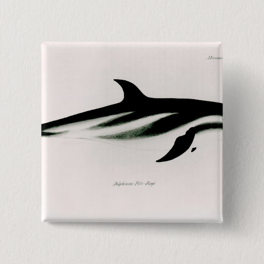 Dolphin Vierkante Button 5,1 Cm (Voorkant)