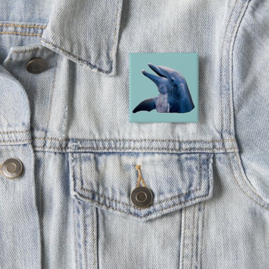 Dolphin Vierkante Button 5,1 Cm (In situ)