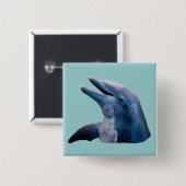 Dolphin Vierkante Button 5,1 Cm (Voorkant /achterkant)