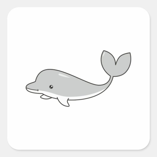 Dolphin Vierkante Sticker (Voorkant)