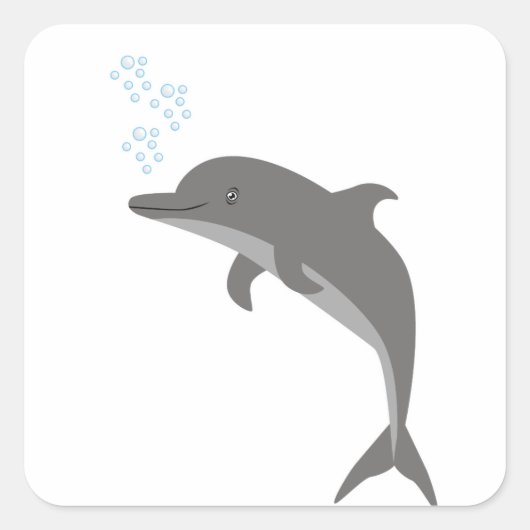 Dolphin Vierkante Sticker (Voorkant)