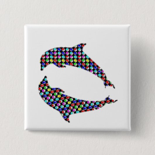 DOLPHIN-visdierwild NVN97 NavINjoshi FUN Vierkante Button 5,1 Cm (Voorkant)