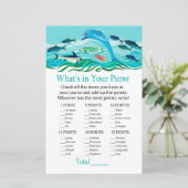 Dolphin Wat zit er in je baby shower met handtas (Staand voorkant)