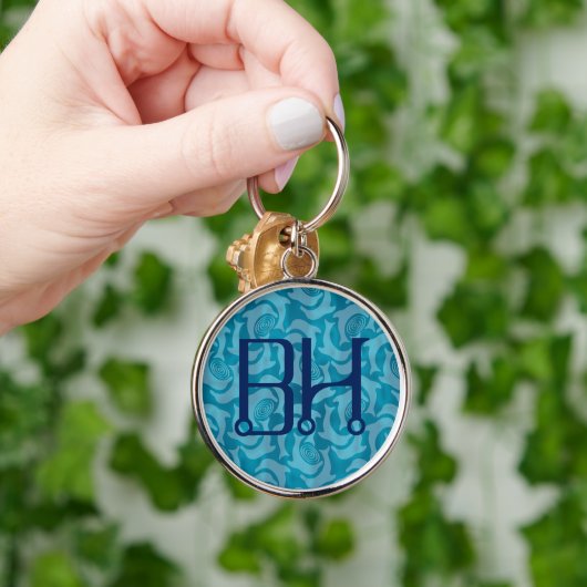 Dolphin Waters Blue Monogram Sleutelhanger (Hand)