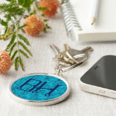 Dolphin Waters Blue Monogram Sleutelhanger (Zijkant)
