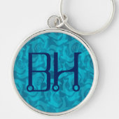Dolphin Waters Blue Monogram Sleutelhanger (Voorkant)