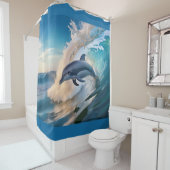 Dolphin Wave Douchegordijn (In situ)