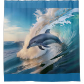 Dolphin Wave Douchegordijn (Voorkant)