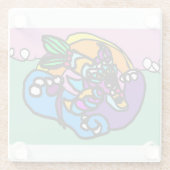 Dolphin wave glazen onderzetter (Achterkant)