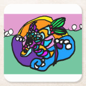 Dolphin wave kartonnen onderzetters (Voorkant)