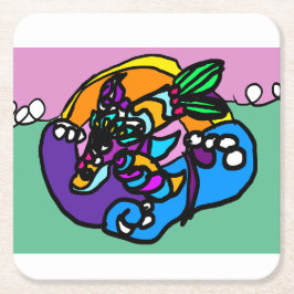 Dolphin wave kartonnen onderzetters