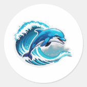 Dolphin Wave Ride Sticker (Voorkant)