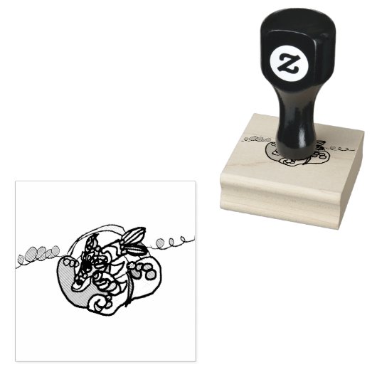 Dolphin wave rubberstempel (Gestempeld)