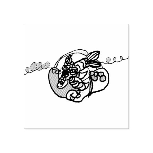 Dolphin wave  rubberstempel (Afrduk)