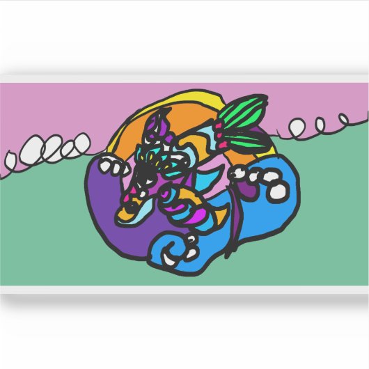 Dolphin wave  sticker (Voorkant)