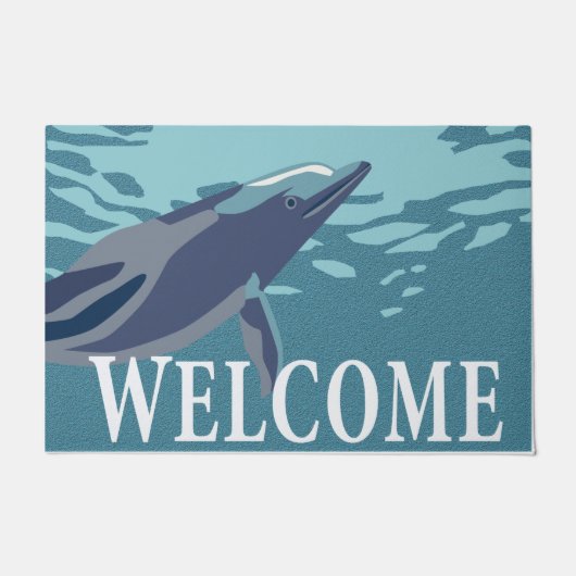 Dolphin Welkom Doormat | Cute Dolphin Doormat Deurmat (Voorkant)