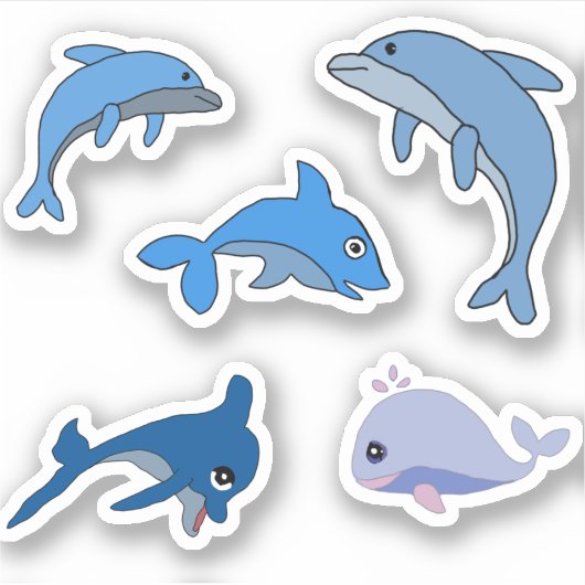 DOLPHIN WHALE ZEEEN STICKER (Voorkant)