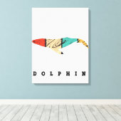 Dolphin, why you are a cute!? canvas afdruk (Insitu (Houten vloer))