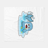 Dolphin with Water polo Fleece Deken (Voorkant (Horizontaal))