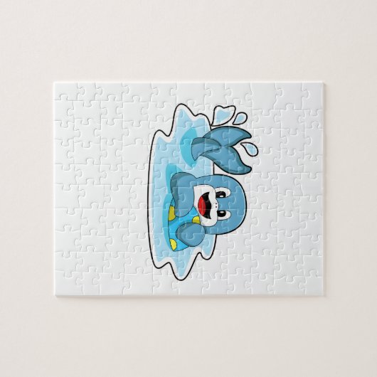 Dolphin with Water polo Legpuzzel (Horizontaal)