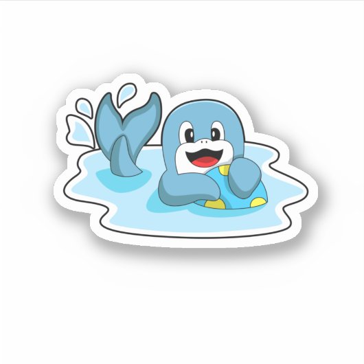 Dolphin with Water polo Sticker (Voorkant)