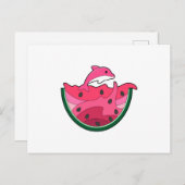 Dolphin with Watermelon Briefkaart (Voorkant / Achterkant)