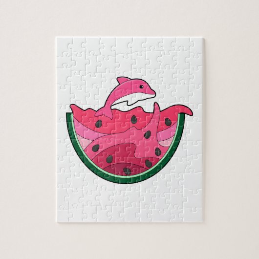 Dolphin with Watermelon Legpuzzel (Verticaal)