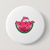 Dolphin with Watermelon Ronde Button 7,6 Cm (Voorkant)