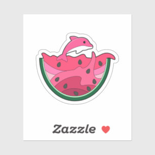 Dolphin with Watermelon Sticker