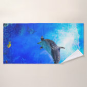 Dolphin World  "WIND OP HET WATER" Badhanddoek (Badhanddoek)