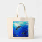 Dolphin World WIND OP WATER Grote Tote Bag (Voorkant)