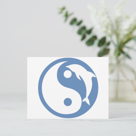 Dolphin Yin Yang Briefkaart (Staand voorkant)