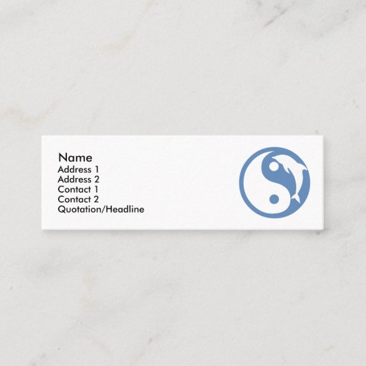 Dolphin Yin Yang Profielkaart Mini Visitekaartje (Voorkant)