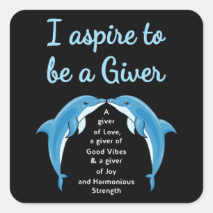 Dolphin Zee Dolphins Animal Water Ocean Funny Gift Vierkante Sticker