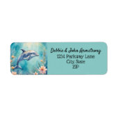 Dolphin Zee Ocean Nautical Natuur Retouradres Etiket (Voorkant)