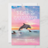 Dolphin-Zeeen en groeten kerstmis Feestdagenkaart (Voorkant)