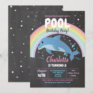 Dolphin Zwembad Feest Verjaardag Strand Drijver Oc Kaart