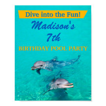 Dolphin Zwembad Feest Welkom Bord - Verjaardagsdec