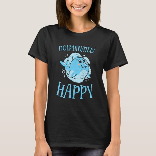 Dolphinately Happy Marine Animal Sea Diver T-shirt (Voorkant)