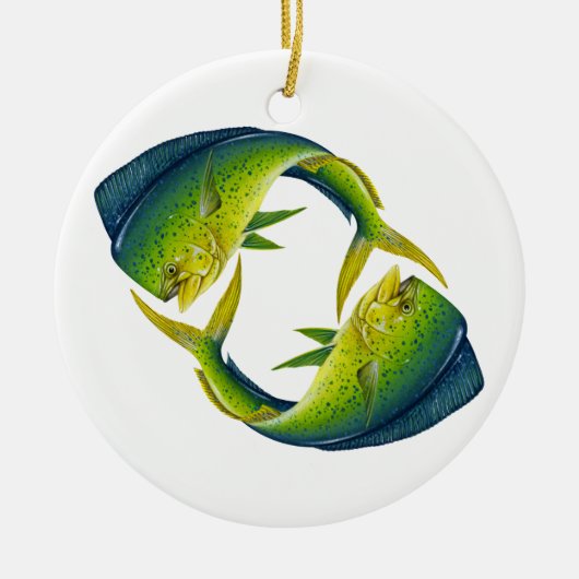 Dolphinfish Duo Ceramic Ornament (Voorkant)