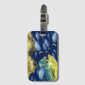 Dolphinfish (mahi mahi) die Bagagelabel achtervolg (Voorkant (verticaal))