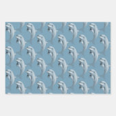 Dolphinpatronen Blauw Inpakpapier Vel (Voorkant)