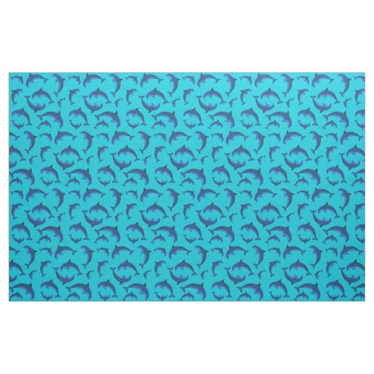 Dolphins Aqua Navy Blue Pattern Stof (Fat Quarter)