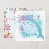 Dolphins Baby shower Invitation Kaart (Voorkant / Achterkant)